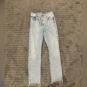 Agolde straight leg jeans with crossover waistband